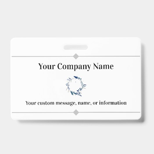 Badge Nom de l'entreprise ou de l'entreprise et logo pro (Avant)