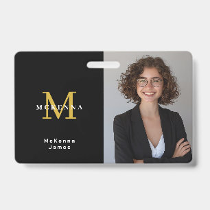 Badge Nom de l'ID de sécurité Monogramme Code QR
