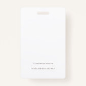 Badge Nom de l'ID photo de l'employé Logo Or bleu (Dos)