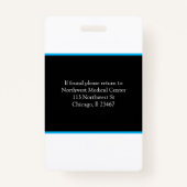 Badge Nom de l'infirmière inscrite à la RN Code du scann (Dos)