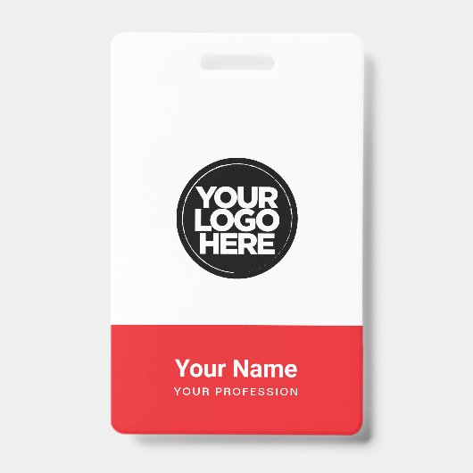 Badge Nom de logo de société personnalisé barre de code (Avant)