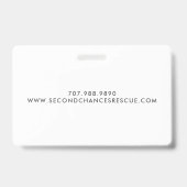 Badge Nom de l'organisation de Secourt d'animal de compa (Dos)