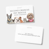 Badge Nom de l'organisation de Secourt d'animal de compa (Recto et verso)