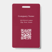 Badge nom de photo Bourgogne code QR logo d'entreprise (Arrière)