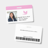 Badge Nom de photo de l'employé personnalisé (Avant & arrière)