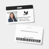 Badge Nom de photo de l'employé personnalisé (Avant & arrière)