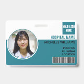 Badge Nom de photo de l'employé personnalisé logo code-b (Front)