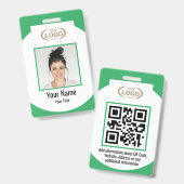 Badge Nom de photo d'employé Logo de l'entreprise Code Q (Avant & arrière)