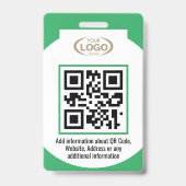 Badge Nom de photo d'employé Logo de l'entreprise Code Q (Arrière)
