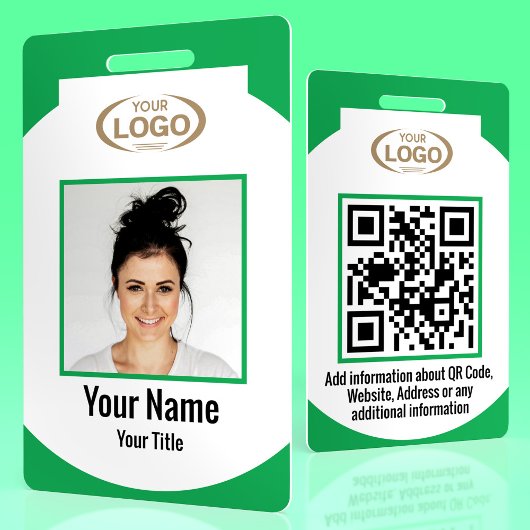 Badge Nom de photo d'employé Logo de l'entreprise Code Q