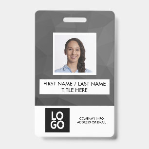 Badge Nom de photo d'employé personnalisé moderne sombre