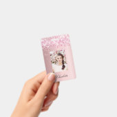 Badge Nom de photo rose pastel (Manuel / portable)