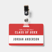 Badge Nom de réunion de classe de style de variation de  (Avant avec clip)