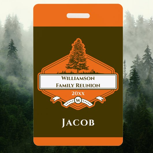 Badge Nom de réunion du logo de l'arbre généalogique per