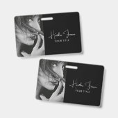 Badge Nom de script de photo élégant Titre  (Avant & arrière)