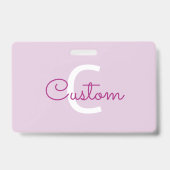 Badge Nom de script & monogramme | Magenta & Violet clai (Avant)