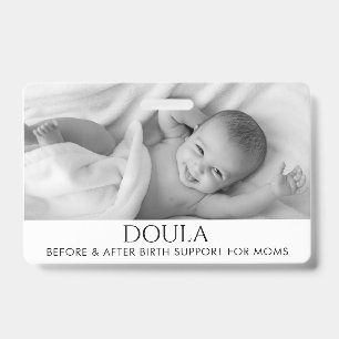 Badge Nom de soutien photo de naissance Doula