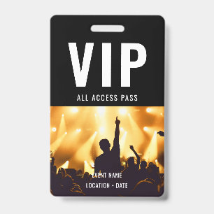Badge Nom d'événement personnalisé VIP ou Billet général
