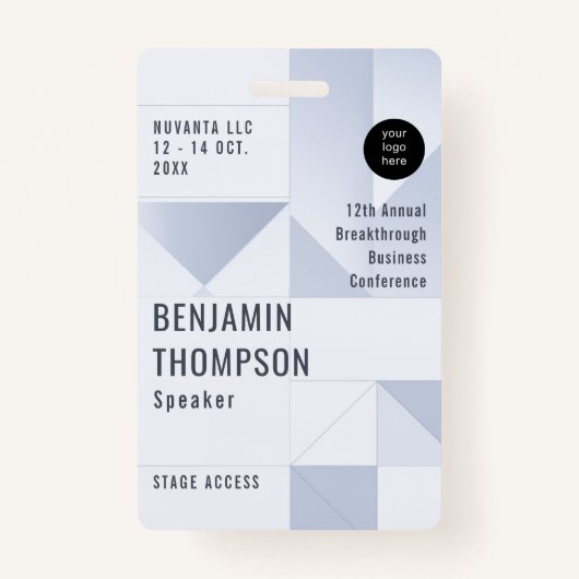 Badge Nom d'ID d'entreprise de conférence (Devant)