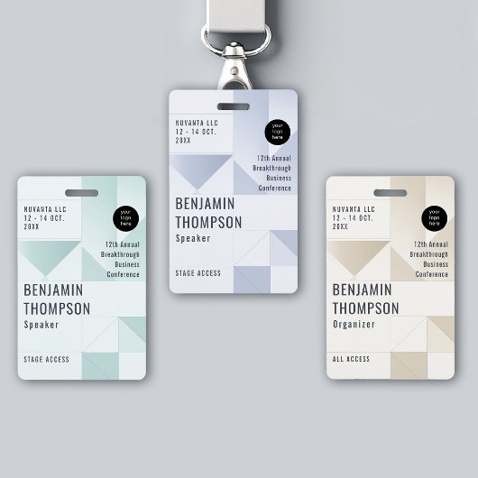 Badge Nom d'ID d'entreprise de conférence