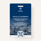 Badge Nom d'ID photo de l'employé élégant moderne (Dos)