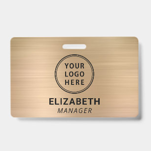 Badge Nom doré du logo de l'entreprise