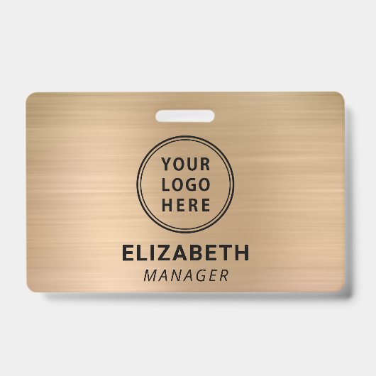 Badge Nom doré du logo de l'entreprise (Avant)
