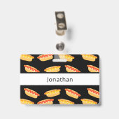 Badge Nom du chien chaud de la production alimentaire (Arrière avec clip)