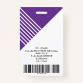 Badge Nom du code à barres du logo photo de l'employé pe (Dos)