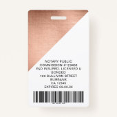 Badge Nom du code à barres photo employé en métal brossé (Dos)