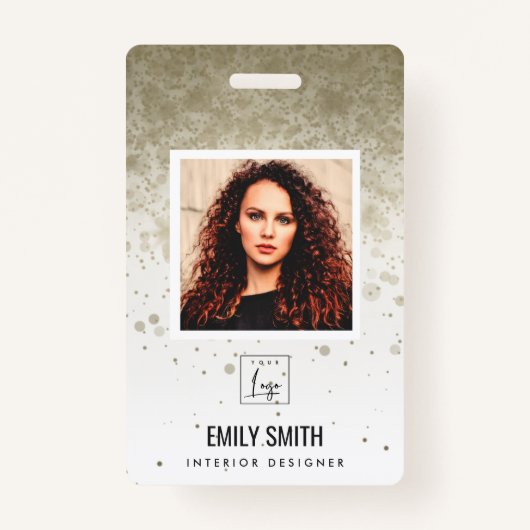 BADGE NOM DU CODE DE LA BARRE DE PHOTOS DE L'EMPLOYÉ DE  (Devant)