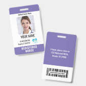 Badge Nom du code de la barre du logo de l'employé de l' (Avant & arrière)