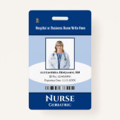 Badge Nom du code de la barre du logo photo de l'employé (Devant)