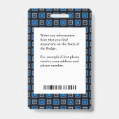 Badge Nom du code de la barre du logo photo de l'employé (Arrière)