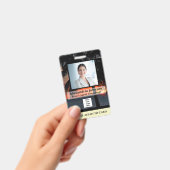 Badge Nom du code de la barre du logo photo de l'employé (Manuel / portable)