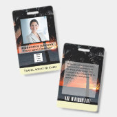 Badge Nom du code de la barre du logo photo de l'employé (Avant & arrière)