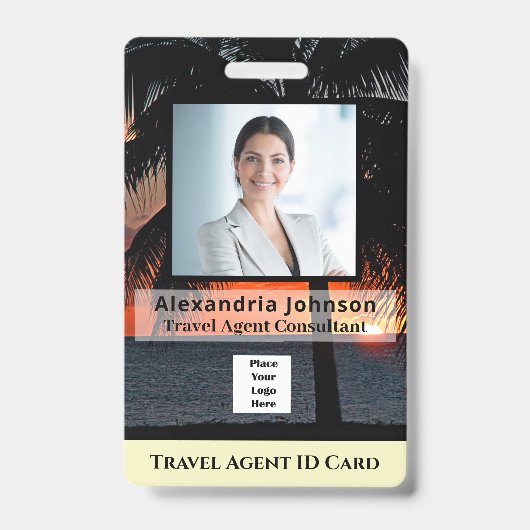 Badge Nom du code de la barre du logo photo de l'employé (Avant)