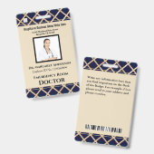 Badge Nom du code de la barre du logo photo de l'employé (Avant & arrière)