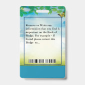 Badge Nom du code de la barre du logo photo de l'employé (Arrière)