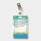 Badge Nom du code de la barre du logo photo de l'employé (Arrière avec clip)