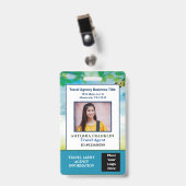 Badge Nom du code de la barre du logo photo de l'employé (Avant avec clip)