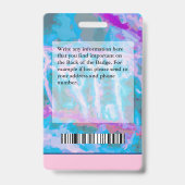 Badge Nom du code de la barre du logo photo de l'employé (Arrière)