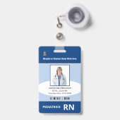 Badge Nom du code de la barre du logo photo de l'employé (Avant avec rétractable)