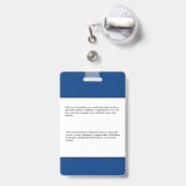 Badge Nom du code de la barre du logo photo de l'employé (Arrière avec rétractable)