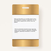 Badge Nom du code de la barre du logo photo de l'employé (Dos)