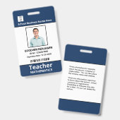 Badge Nom du code de la barre photo de l'employé profess (Avant & arrière)