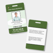 Badge Nom du code de la barre photo de l'employé profess (Avant & arrière)