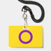 Badge Nom du drapeau intersexuel / Insigne Pronoun (Back with Lanyard)
