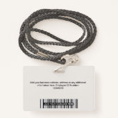 Badge Nom du logo Code barre photo de l'employé personna (Derrière avec lanière)