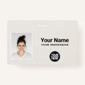 Badge Nom du logo Code barre photo de l'employé personna (Devant)